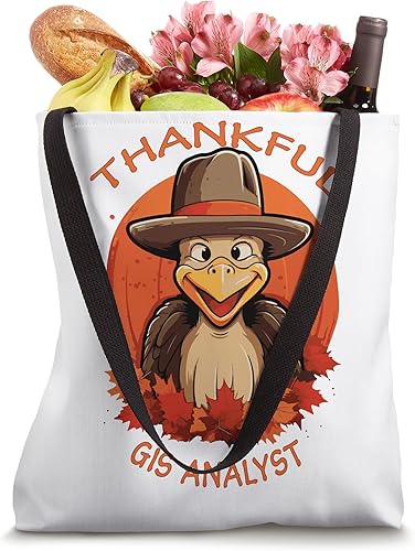 Miniatura 4 de GIS Analyst Funny Thanksgiving Turkey & Fall Tote Bag