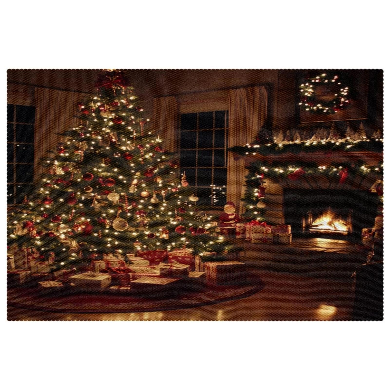 Sets de table sapin de Noël élégants et résistants à la chaleur pour repas de fête, lot de 6