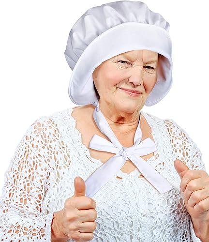 Miniatura 5 de SATINIOR Disfraz de peregrina de Halloween para mujer, delantal retro de cintura blanca con bolsillos para recuerdos de fiesta de Navidad