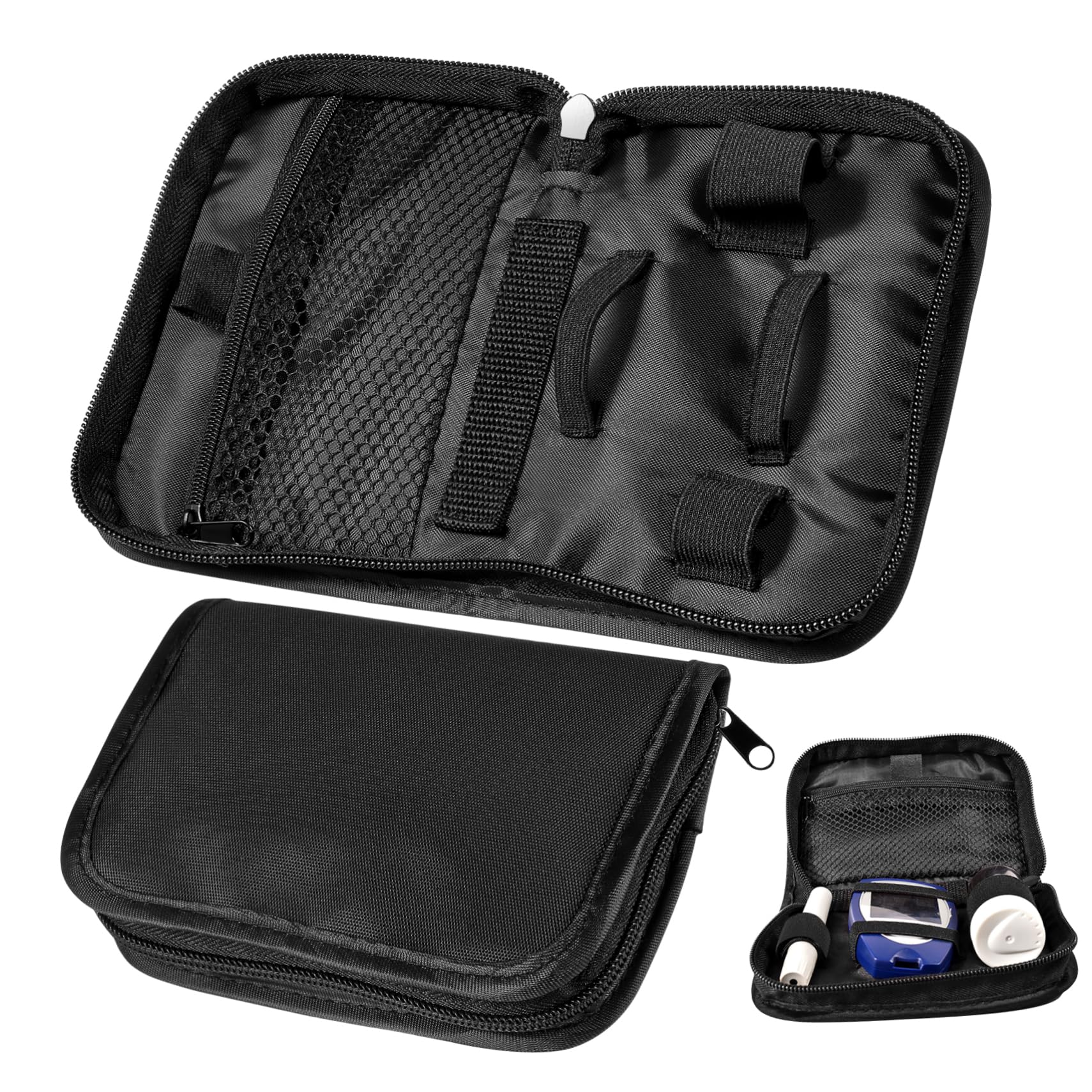 10 Set Borsa Viaggio Oxford Per Glucometro E Pulsossimetro Custodia E Resistente Urti Per Uso E Trasporti Nero 2 Pezzi * 10