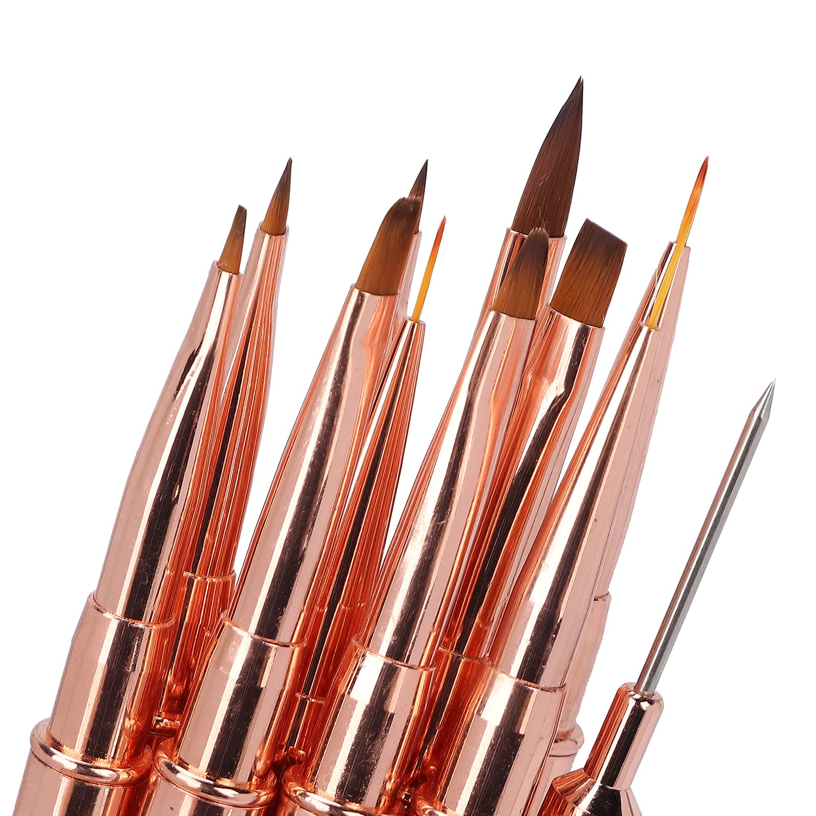 Set di Pennelli per Nail Art 11 Pezzi con Penna a Doppia Testa per la Progettazione e la Decorazione delle Unghie a Casa o nel Salone di Bellezza