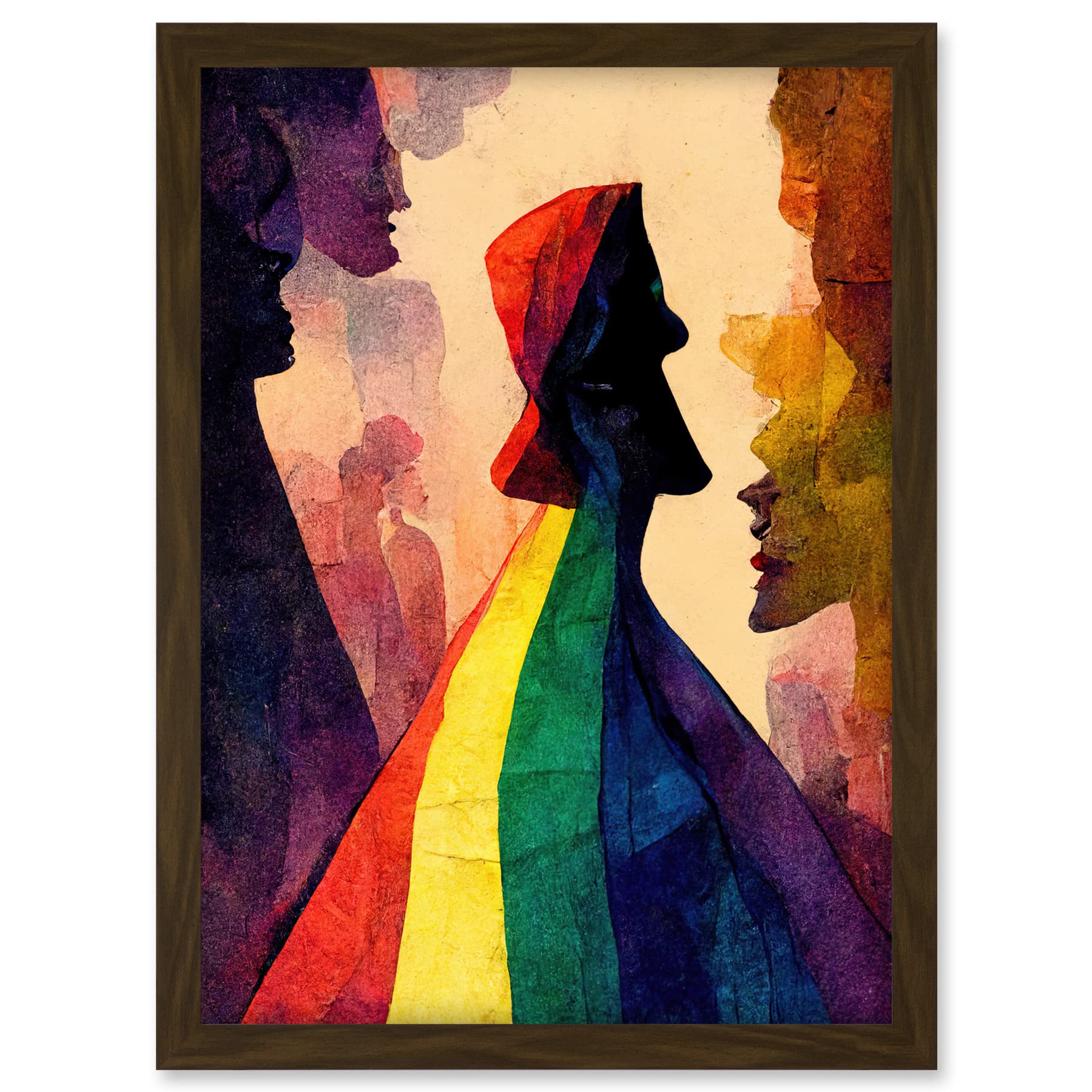 Doppelganger33 LTD The Others Abstract LGBTQ Rainbow Figures Artwork Framed A3 Wall Art Print