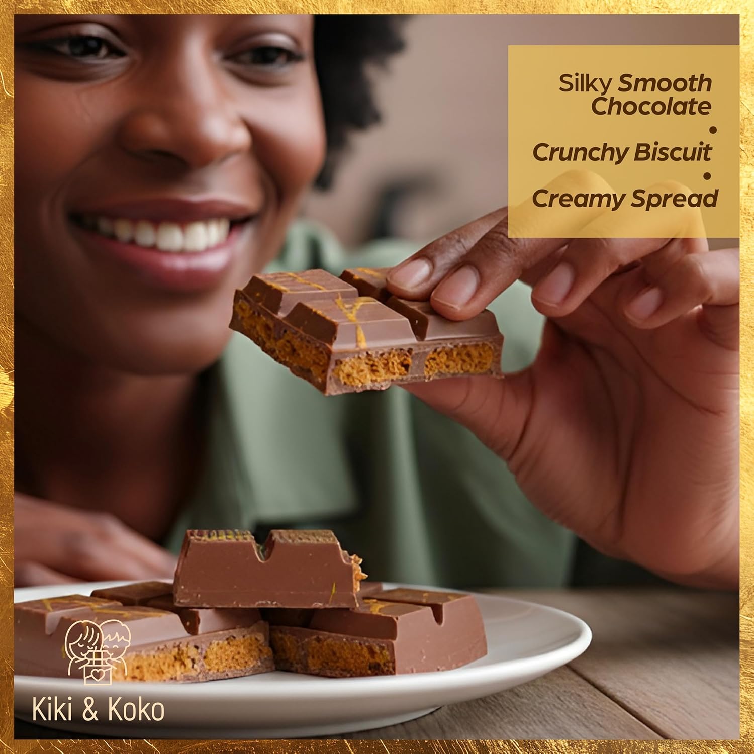 Dubai Style Chocolate – Reinterpreted: Belgian Milk Chocolate 6 oz with Caramelized Biscuit Cream & Crispy Kadayif – Premium Handmade (3-Pack)