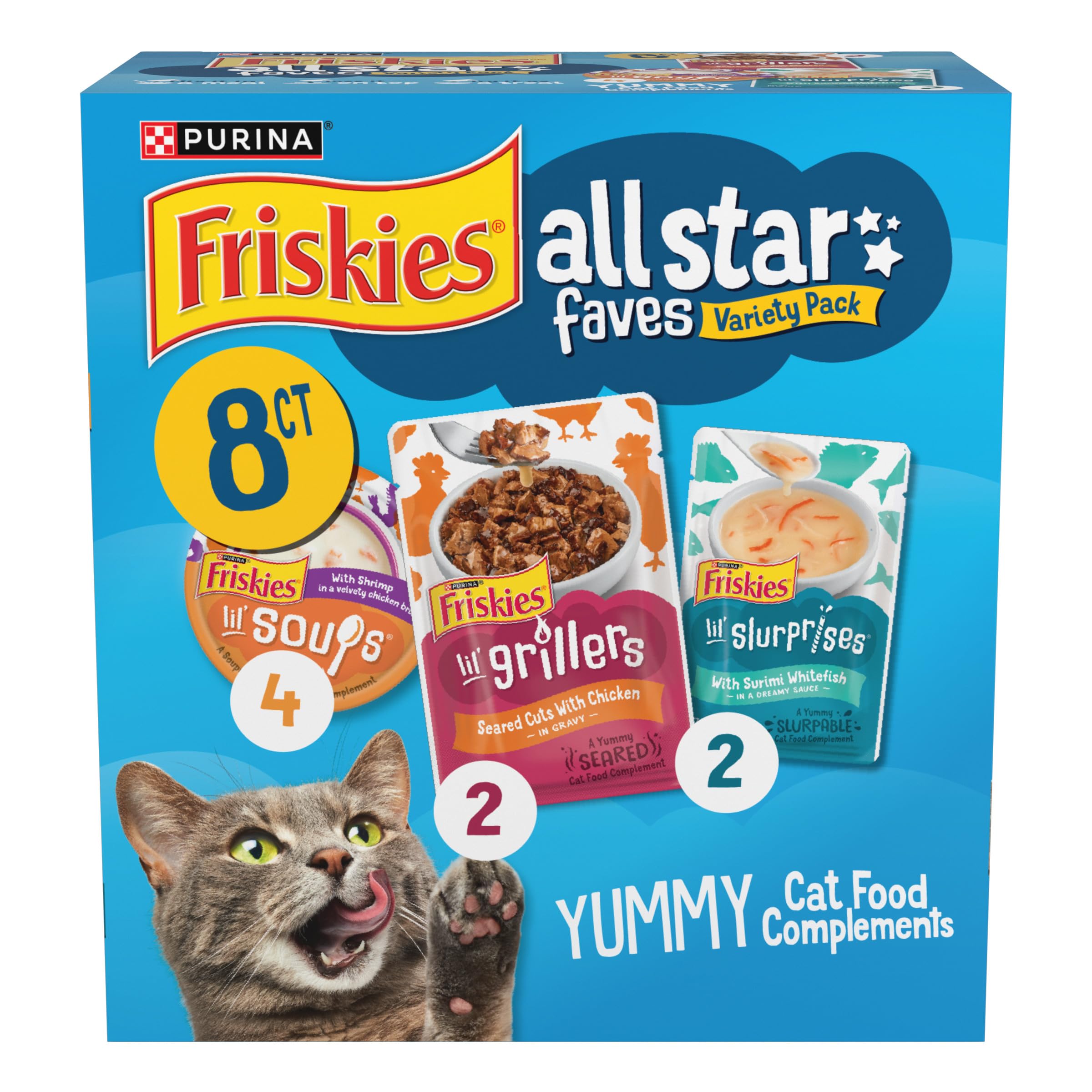 Amazon com : Purina Friskies All Star Faves Lickable Cat Food Topper Amazon com : Purina Friskies All Star Faves Lickable Cat Food Topper