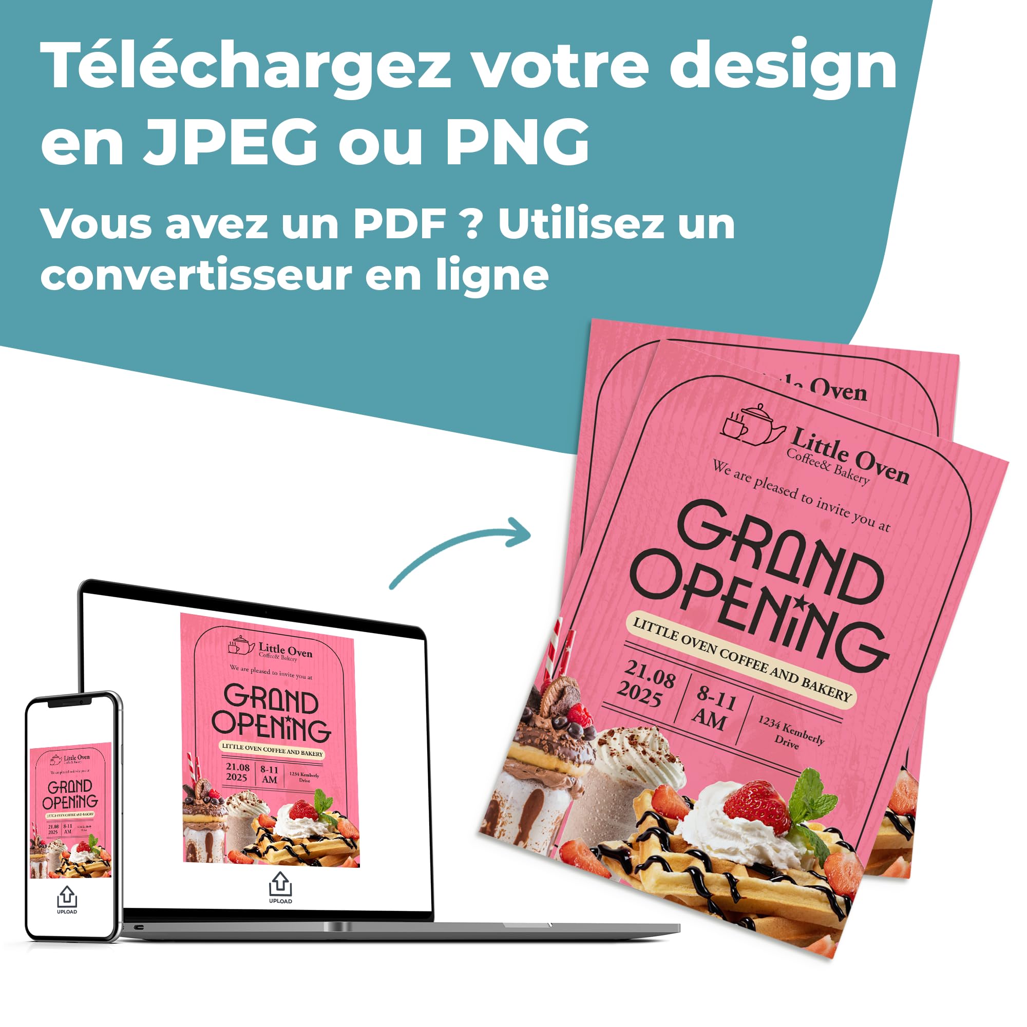 Flyers Publicitaires Personnalisés A6 Vertical, Impression Mat, Pack de 500
