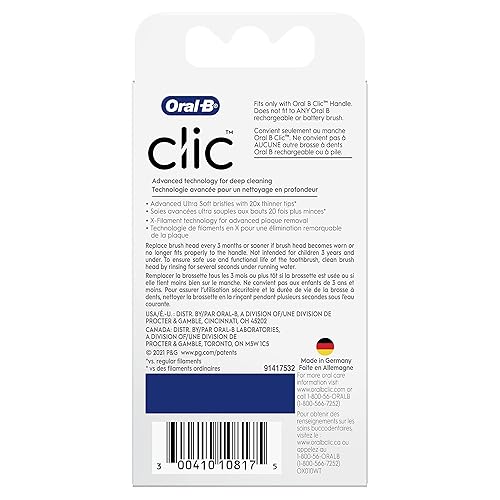 Miniatura 2 de Oral-B Clic Cabezales de cepillo de dientes de repuesto, limpieza profunda, blanco, 2 unidades