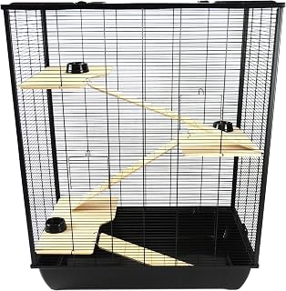 Jaula para Animales pequeños, 78 x 48 x 97 cm, Color Negro