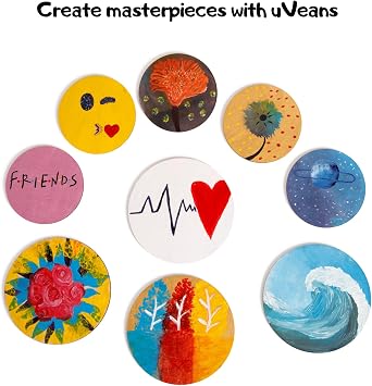 Wooden Circles - Unfinished Round Natural Wood - Unpainted Wood Slices - Cutout Wooden Discs - Plywood Circle for Art and Craft, Painting, DIY, Pack of 8, 7 Inch Diameter
