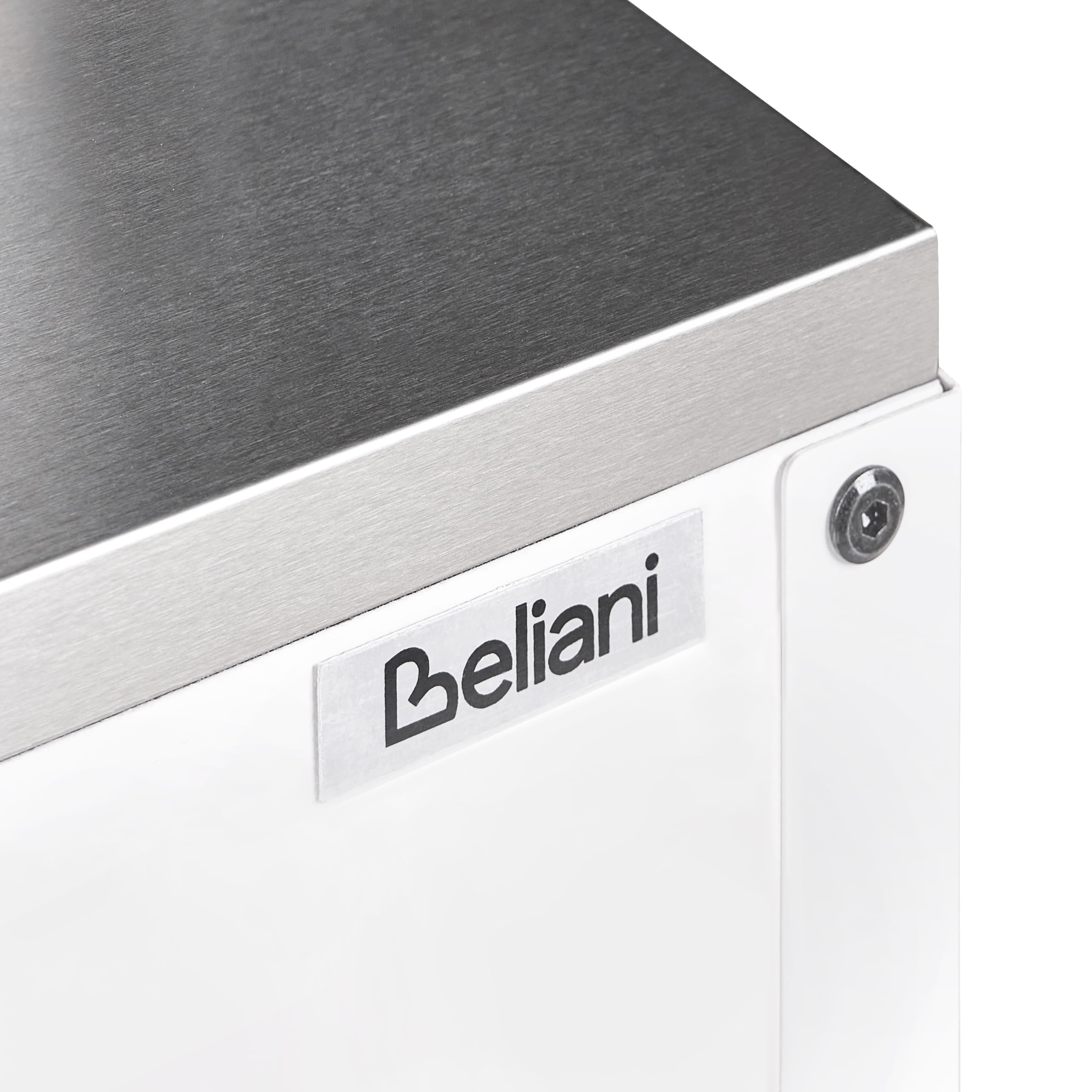 Beliani Mobile da Cucina da Esterno in Acciaio con 3 Ante e Piano in Acciaio Inox Bianco