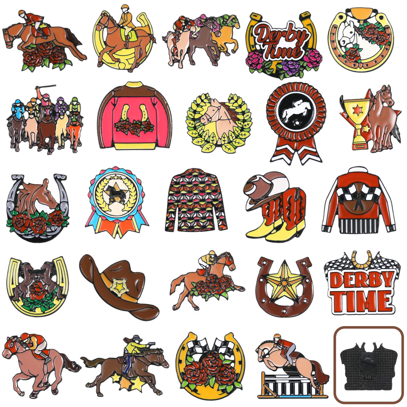 24 Pcs Enamel Pins Lapel Brooch Pins Cute Charm Cartoon Lapel Badge for Lover Gifts Backpacks Cloths Hats Jewelry Set