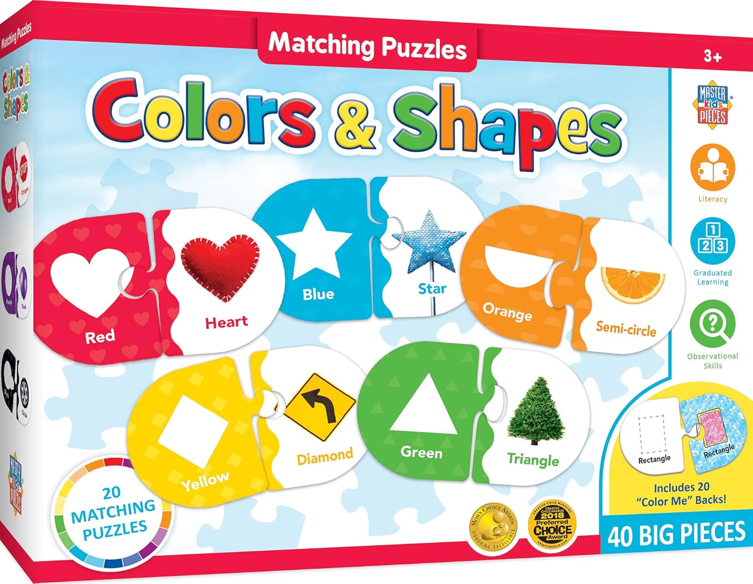 MasterPieces Eric Carle - Matching Color Puzzles - Jigsaw Puzzle with Vibrant Artwork and Durable Pieces - Fun Family Activity Brain Challenge and Educational Entertainment for Kids Teens and Adults