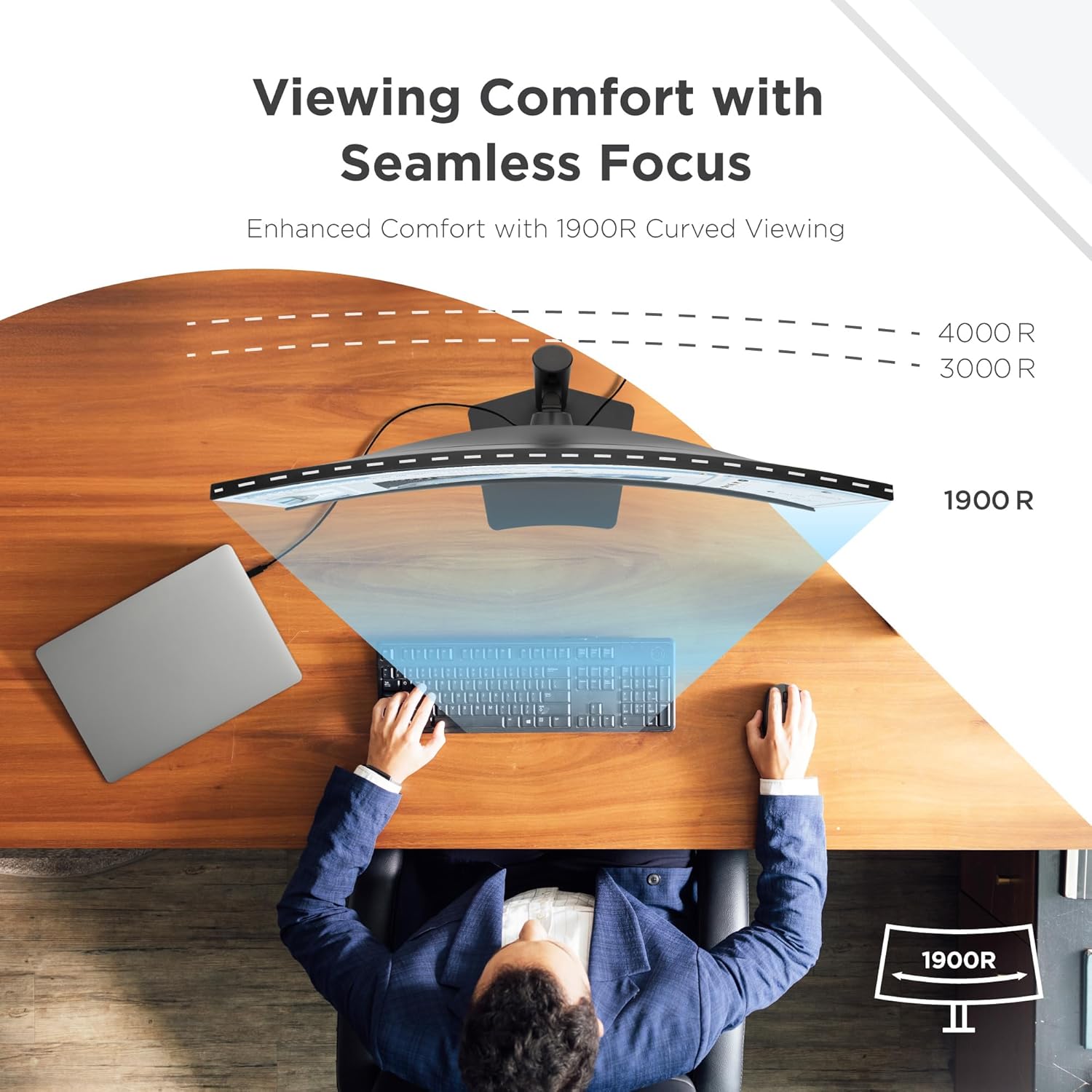 34 Inch Computer Monitor IPS Panel 1900R Curvature HDMI2