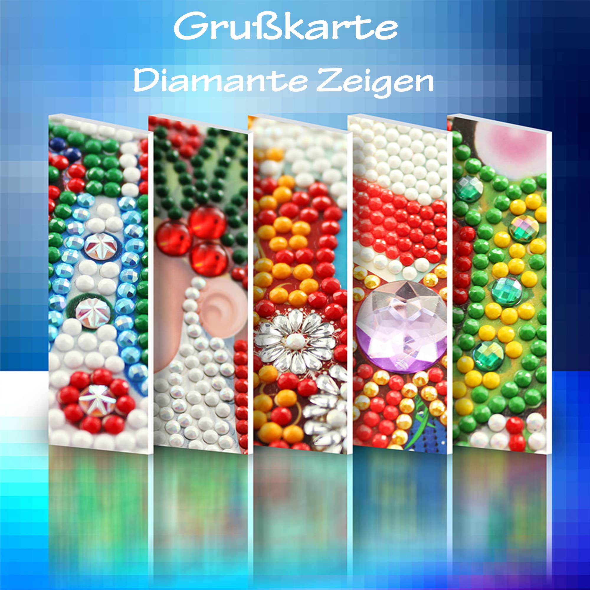 DIY Diamant Painting Weihnachtskarten - 6 Stück Set Mit Umschlägen