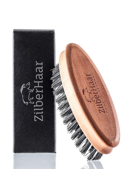 ZilberHaar Pocket Mustache and Beard Brush Soft Boar
