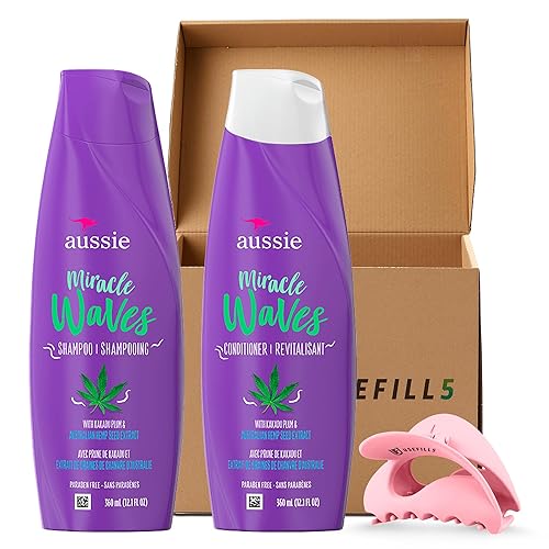 Juego de champú y acondicionador con ciruela Kakadu y extracto de semillas australianas para textura ondulada y encrespamiento, 2 paquetes incluye