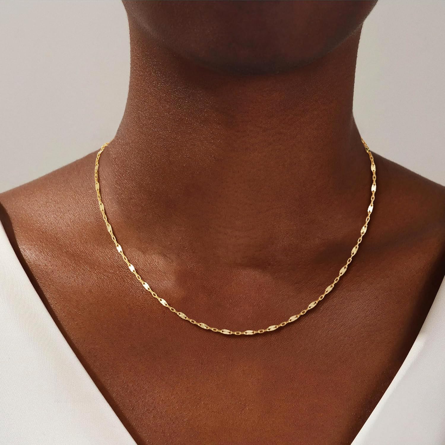 S925 Sterling Silver Lip Chain Necklace for Women - Sterling Silver Lip Chain Necklace Thick Sturdy Colourfast Necklaces Jewelry for Women 16/18/20/22 Inch - Image 2