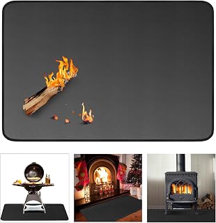 Under Grill Mat 60 ×40 Inch BBQ Floor Mats Grill Mats for Outdoor Grill Deck Patio Protector, Fireplace Mat Fire Pit Mat,Fireproof OilProof Durable Double-Sided Silicone