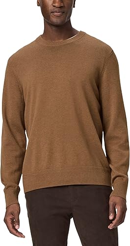 PAIGE Men's Pershing Crew Neck Sweater, Heathered Palm