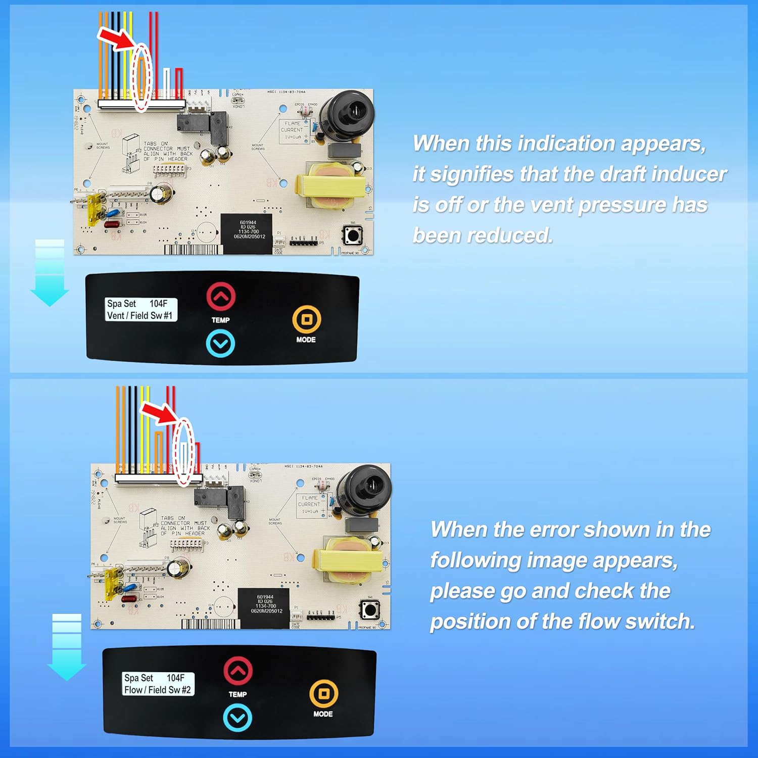 2026 New Upgraded 013464F PC Board Control for Temperature Replacement for Raypak Digital Gas Heater Model 185B, 265B, 335B,405B,206A, 266A, 336A, 406A, 207A, 267A, 337A, and 407A