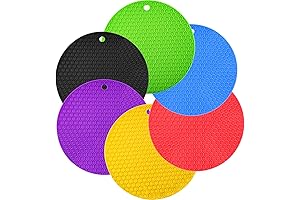 Boao 6-Piece Anti-Slip Silicone Mat Set for Heat and Jar Protection
