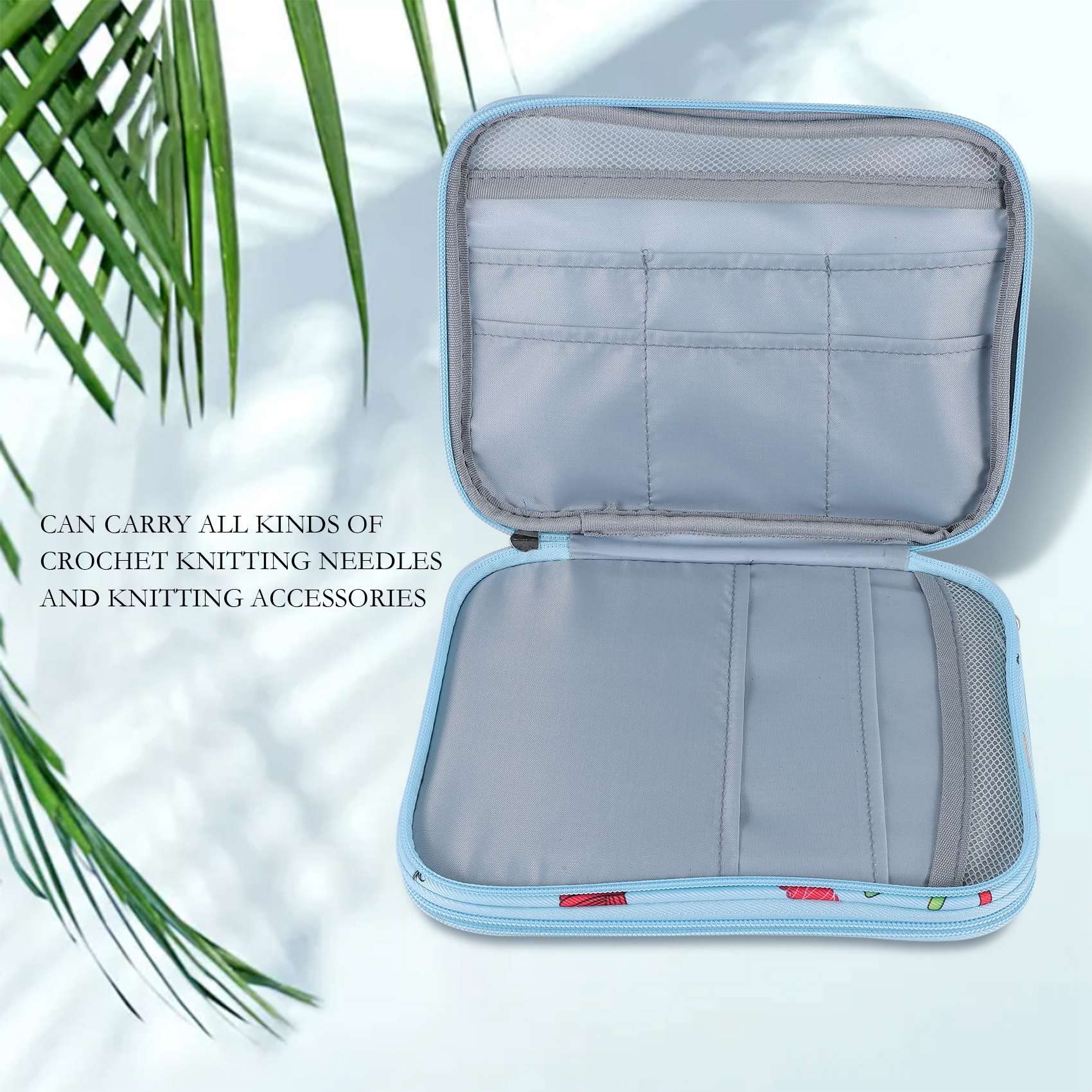 Ticarus Empty Knitting Needles Case Travel Storage Organizer Storage Bag for Circular Knitting Needles and Accessories Kit Bag - Image 3