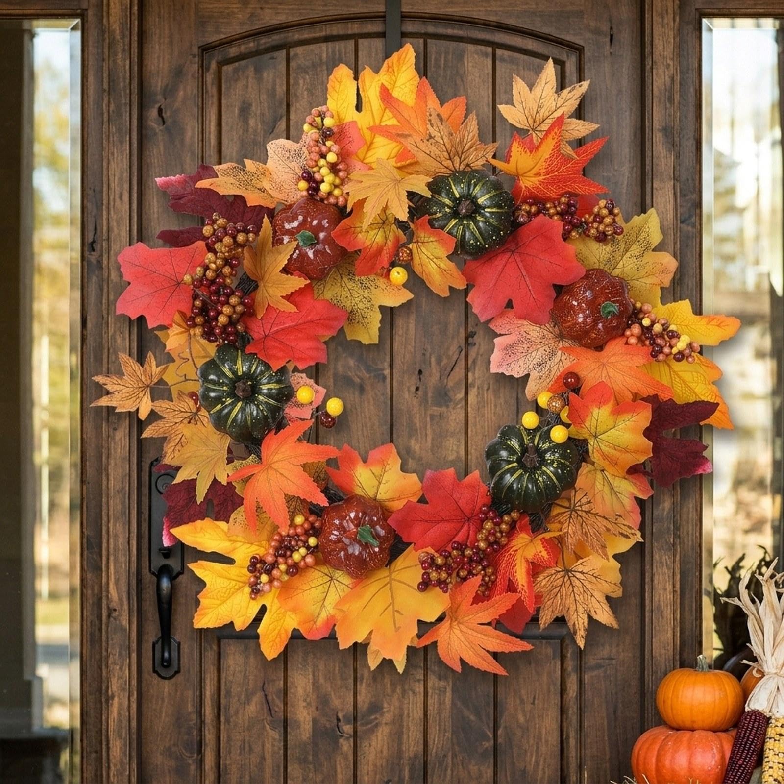 Generic Ghirlanda Autunnale Fatta a Mano con Zucche per La Porta D'ingresso E per Il Giorno Del Ringraziamento.