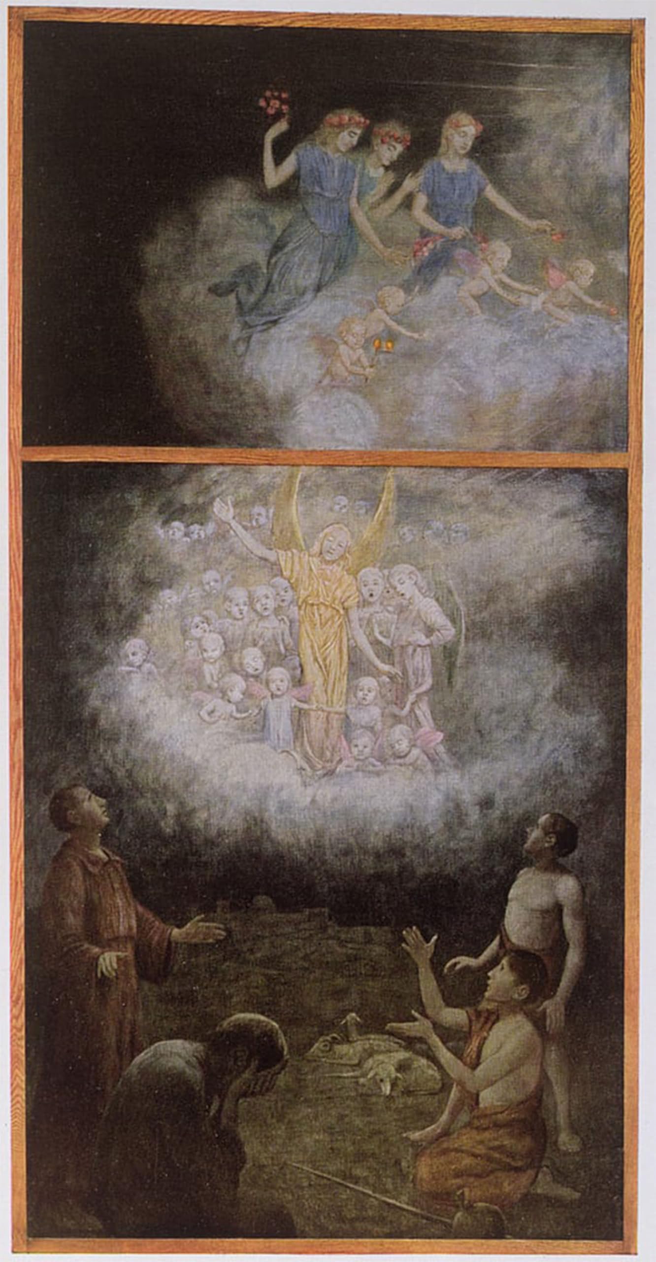 ARTXLXXBN Famous Prints Artwork Pictures Poster Painting Art the Annunciation to the Shepherds by Hans Thoma Artwork Landscape Pictures for Home Decor 60x90cm