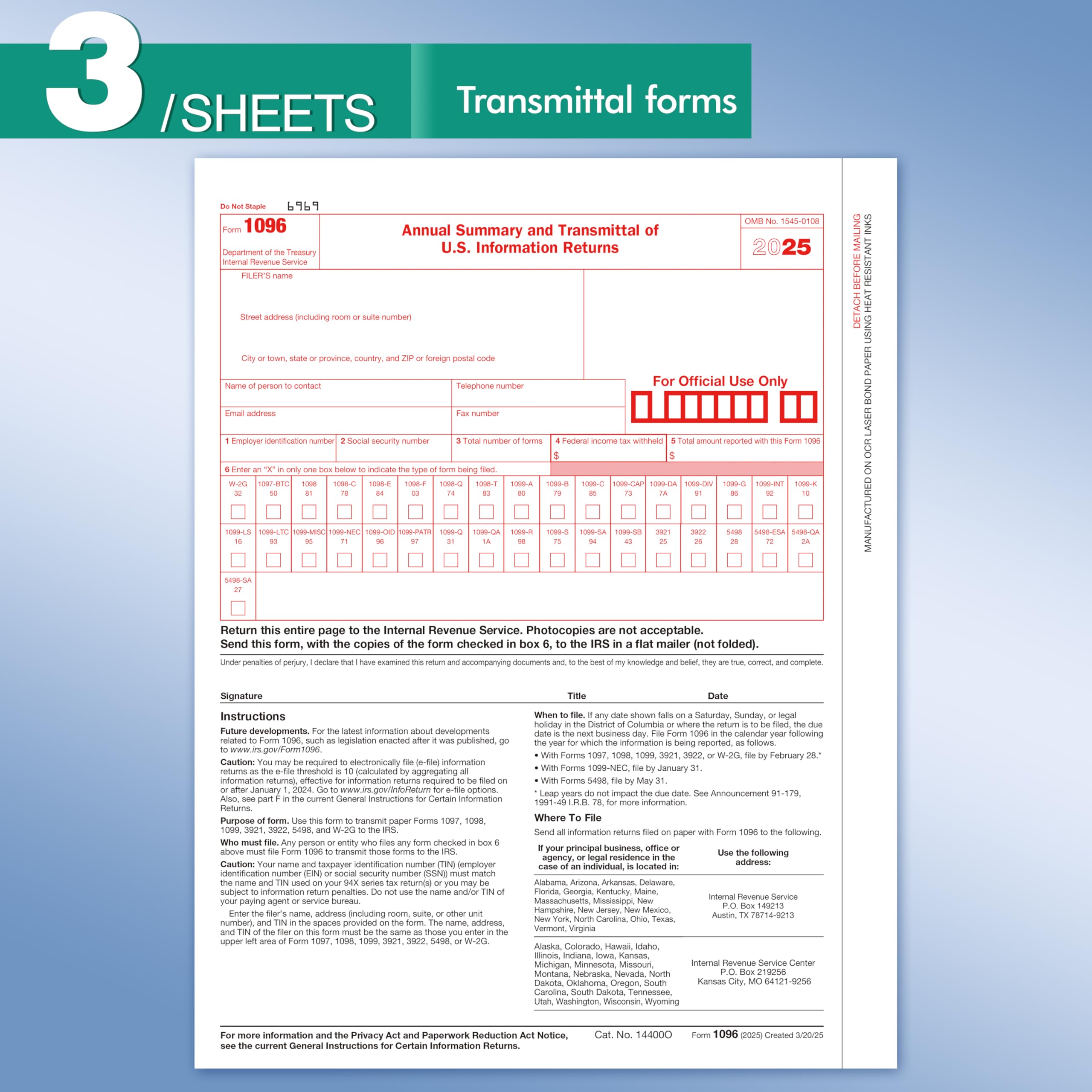 Amazon.com : 1099 Misc Forms 2025 with Envelopes, 50 2025 1099