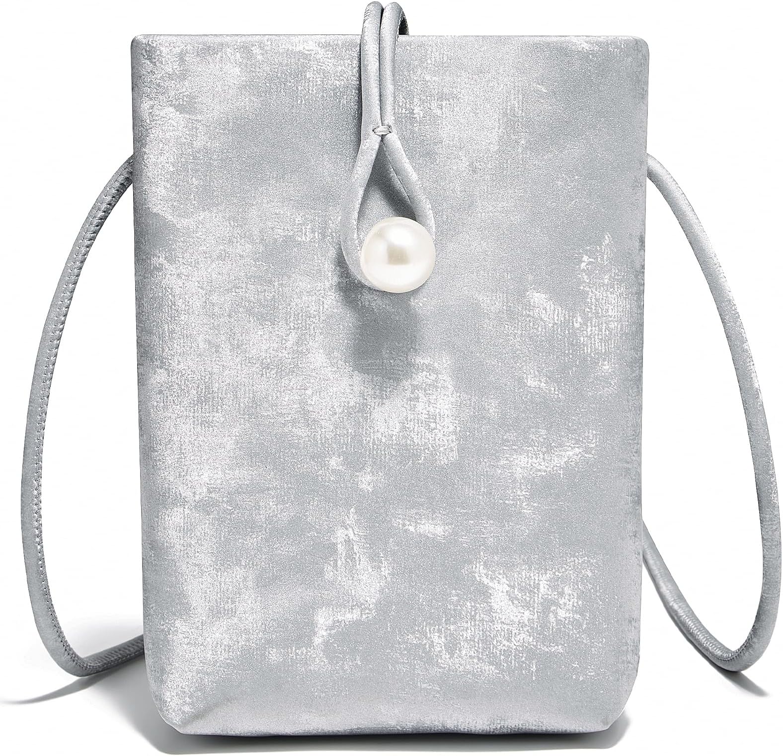 LAORENTOUWomen Crossbody Handbag Small Phone Bag Trendy Purse Shoulder Bags for Ladies with Pearl Accessories