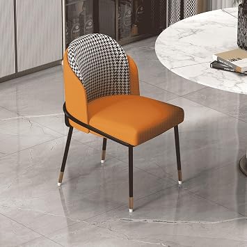 RUANLOV Mid Century Modern Chairs, Contemporary Kitchen & Dining Room Chairs, Double-Layer Backrest Design, Space-Saving Armless Dining Chairs, Upholstered Curved Backrest Chairs N
