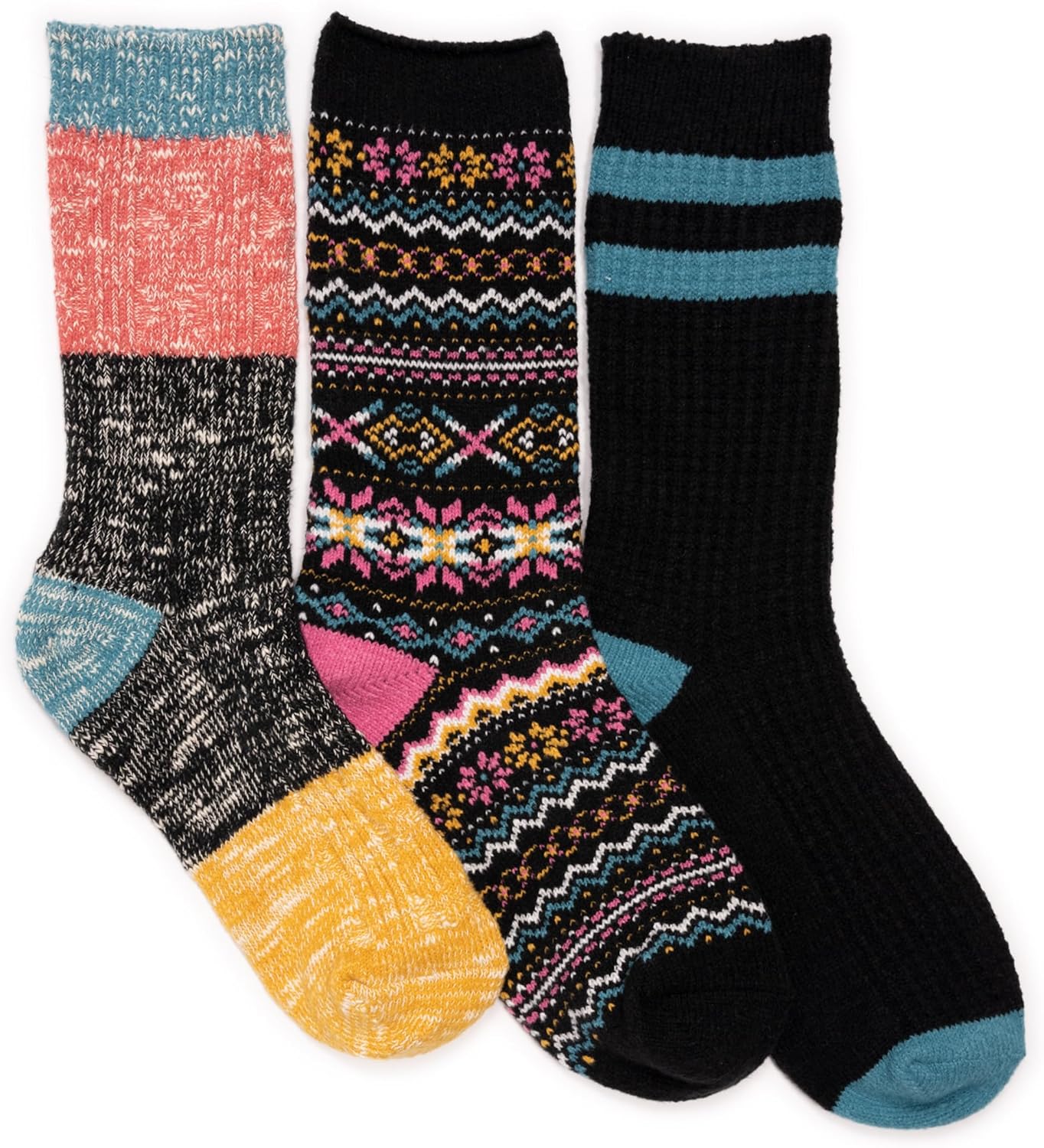 MUK LUKS womens Boot Socks 3 Pair Pack