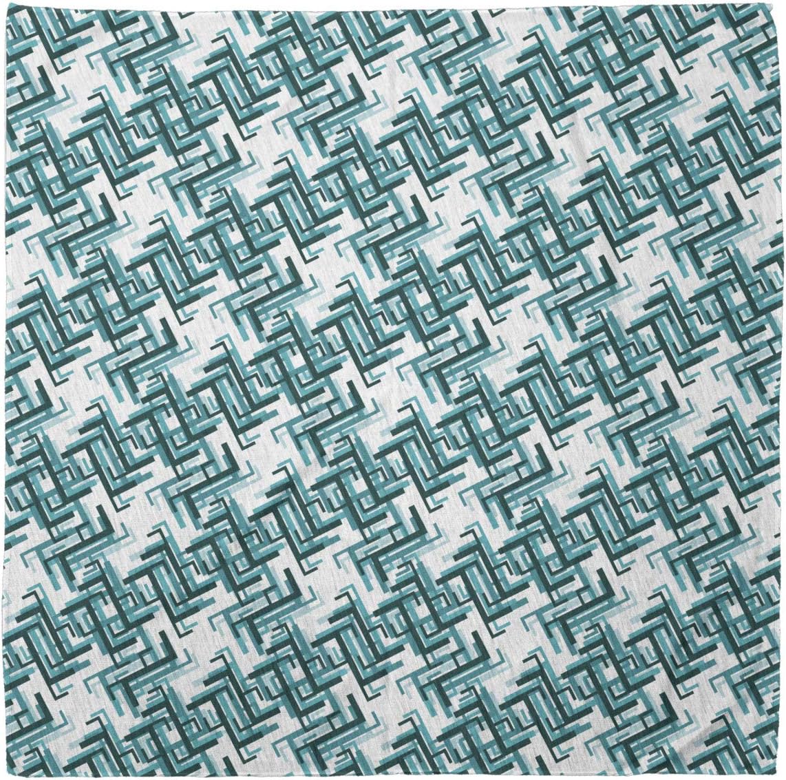 Ambesonne Unisex Bandana Turquoise White 1