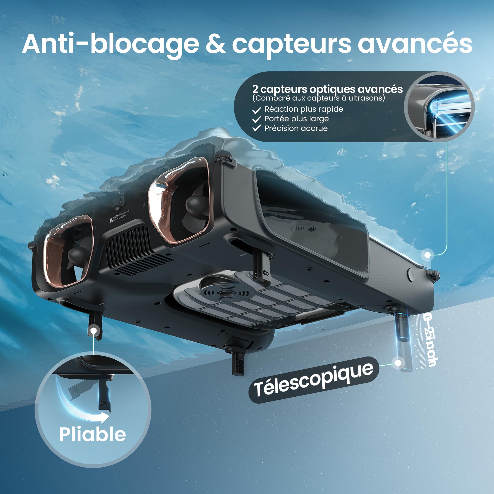 AIPER EcoSurfer S2 Robot Skimmer de Piscine Solaire, sans Fil, Application, Nettoyage Surface 24/7, Filtre 150 µm