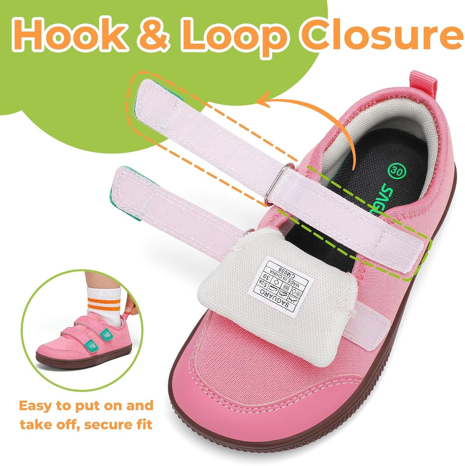 SAGUARO Kids Barefoot Shoes Wide Toe Box Minimalist Casual Sneakers for School and Walking