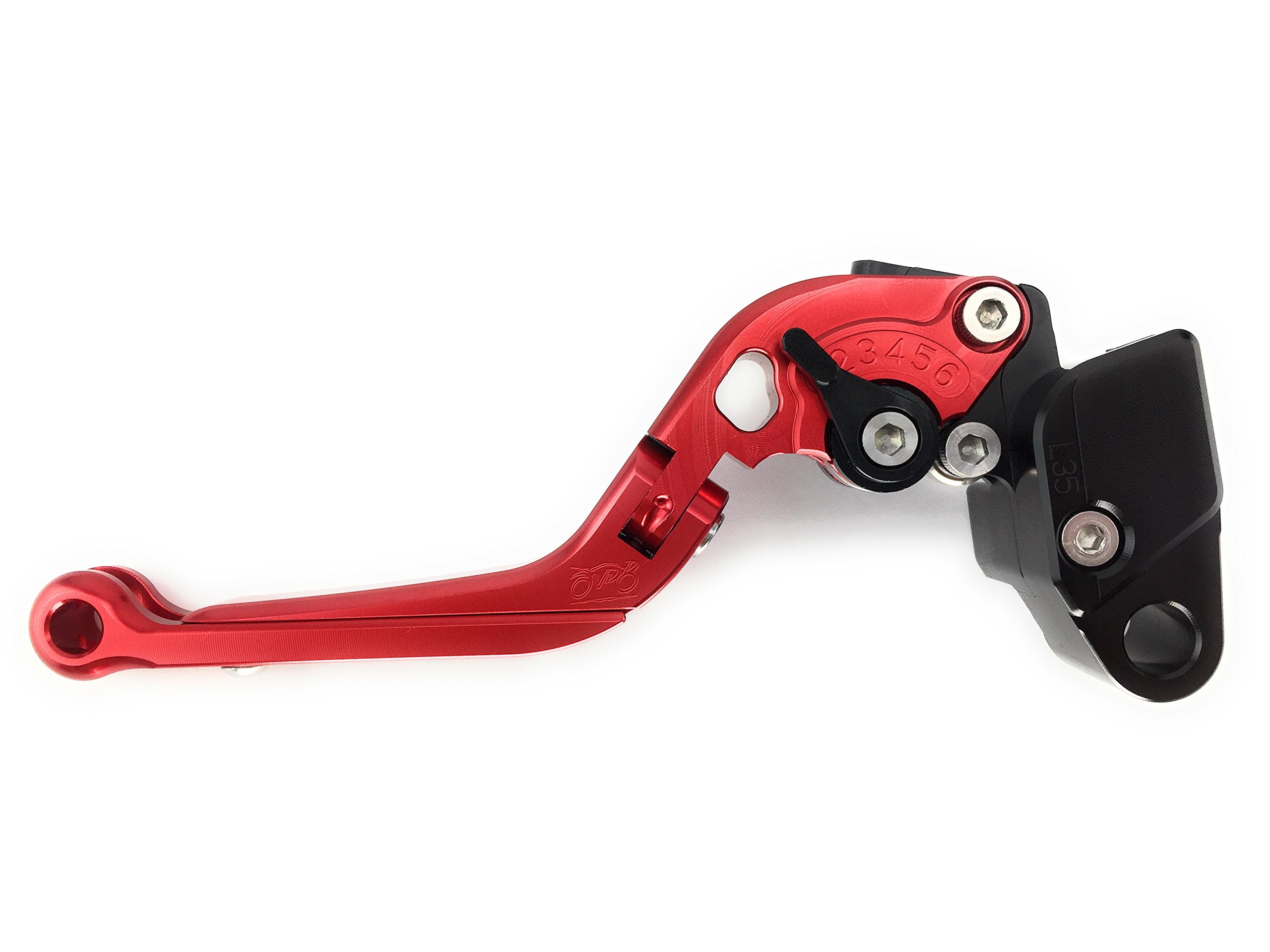 avdb-moto Coppia di leve regolabili e pieghevoli, CNC Compatibile con Intruder 1500 1998-2007 (Rosso-Nero)