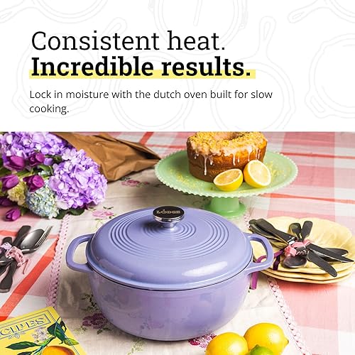 Miniatura 3 de Lodge - Horno holandés esmaltado, 6 cuartos de galón, color lila