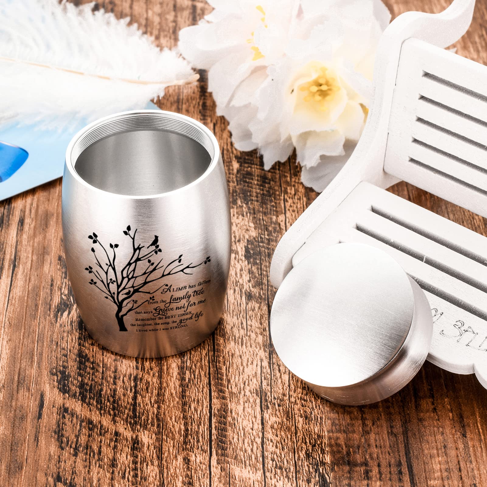 3 Inches Small Urn for Ashes Tree of Life Aluminum Mini Urn for Ashes Cremation Keepsake for Human Ashes Memorial Ashes Holder for Women Men