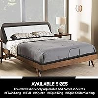 Vista 8 de Greaton Base de cama ajustable de 15 pulgadas con telas decorativas, inclinación de la cabeza con control remoto con cable, barra protectora