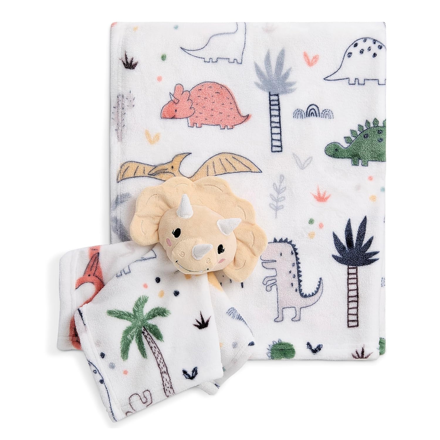 Evolur Princess Print 2 Piece Gift Set, Includes Blanket with Lovey, Warm and Cozy Baby Blanket, Machine Washable Nursery Bed Blanket, Soft and Charming Lovey