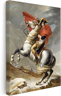 Poster Master Vintage Napoleon Canvas - Retro Napoleon Crossing the Alps Print - Historical Portrait Art - Gift for Men & Women - Wall Decor for Bedroom or Living Room - Available in 8x10 to 30x40
