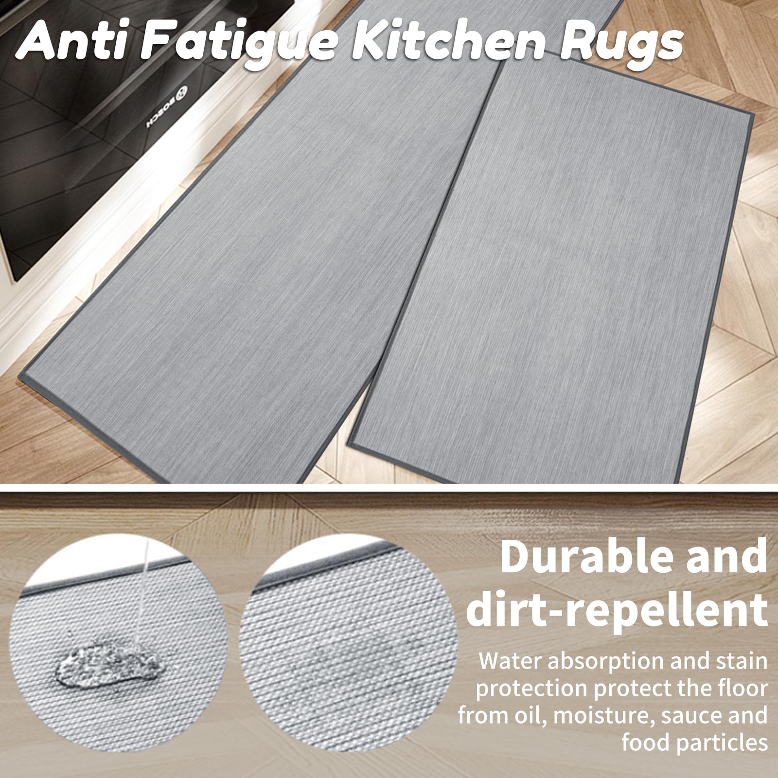 Kitchen Mats Sets, 2 Piece Absorbent Soft Low Pile Area Floor Rug - Image 2