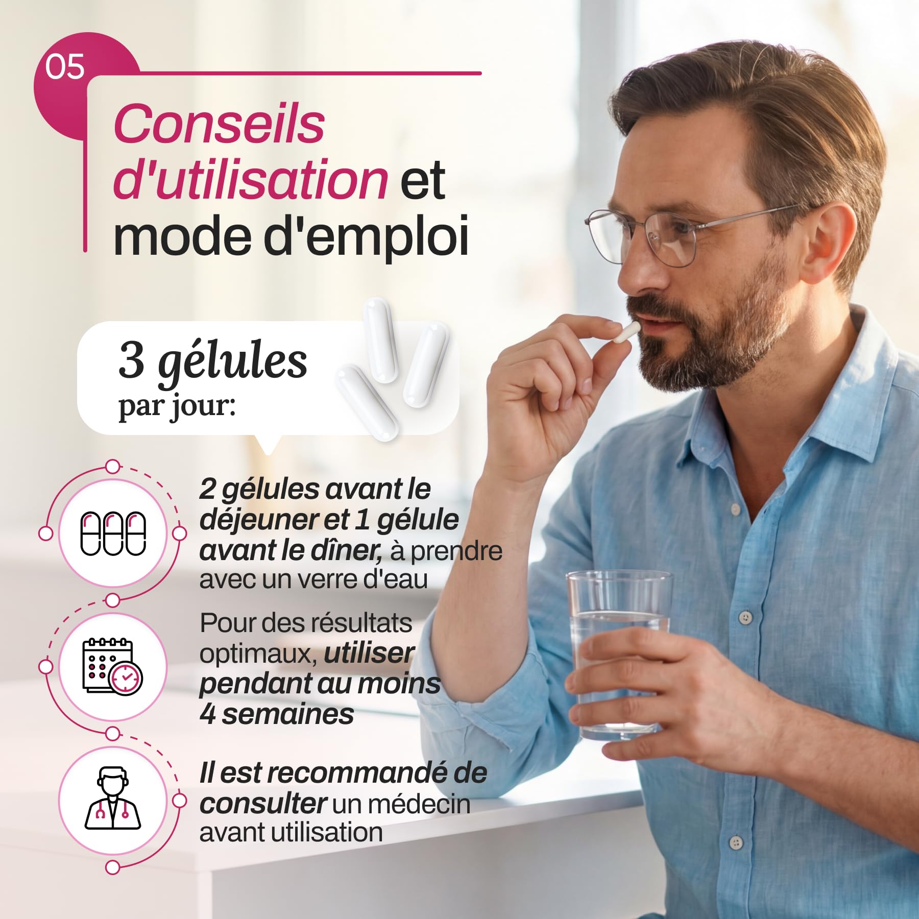 Gélules PROSTATRICUM | Soutien des Voies Urinaires | Serenoa repens 480 mg + Échinacée 480 mg | Soutien de la Prostate | avec Ginkgo Biloba, Lycopène et Zinc | 30 Gélules