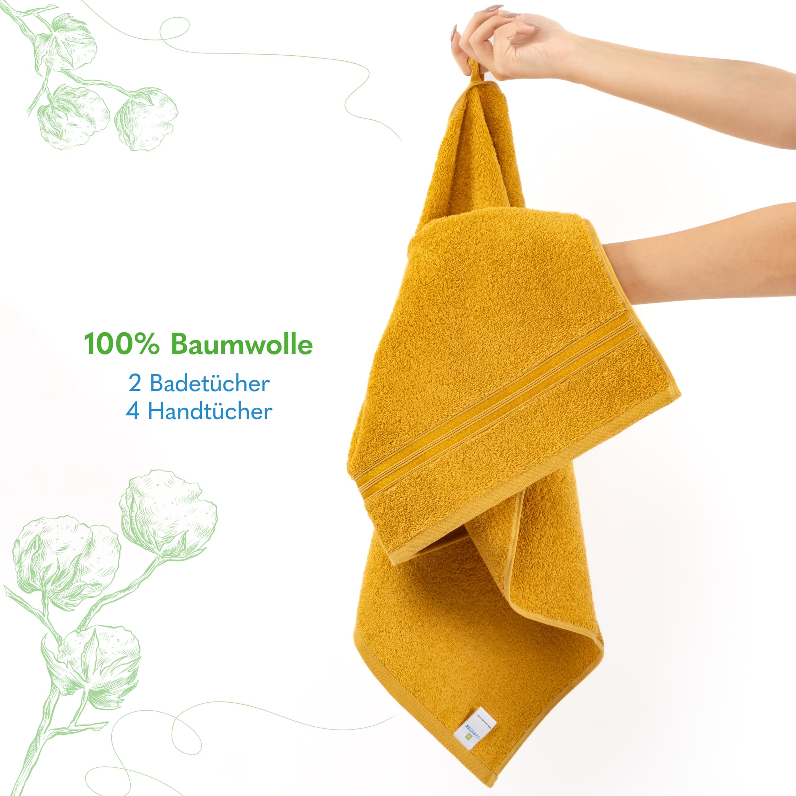 TRAMAS Lot De 4 Serviettes Premium 700 G, 100% Coton, 2 Serviettes 50x100 Cm Et 2 Serviettes De Bain 70x140 Cm, Extra Douces, à Séchage Rapide Et TRAMAS Lot De 4 Serviettes Premium 700 G, 100% Coton, 2 Serviettes 50x100 Cm Et 2 Serviettes De Bain 70x140 Cm, Extra Douces, à Séchage Rapide Et