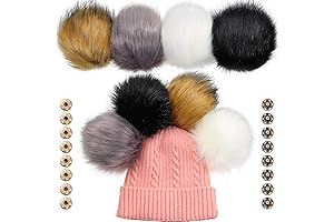 8 Pieces Large Faux Fur Pom Pom Balls for Hats and Crafts