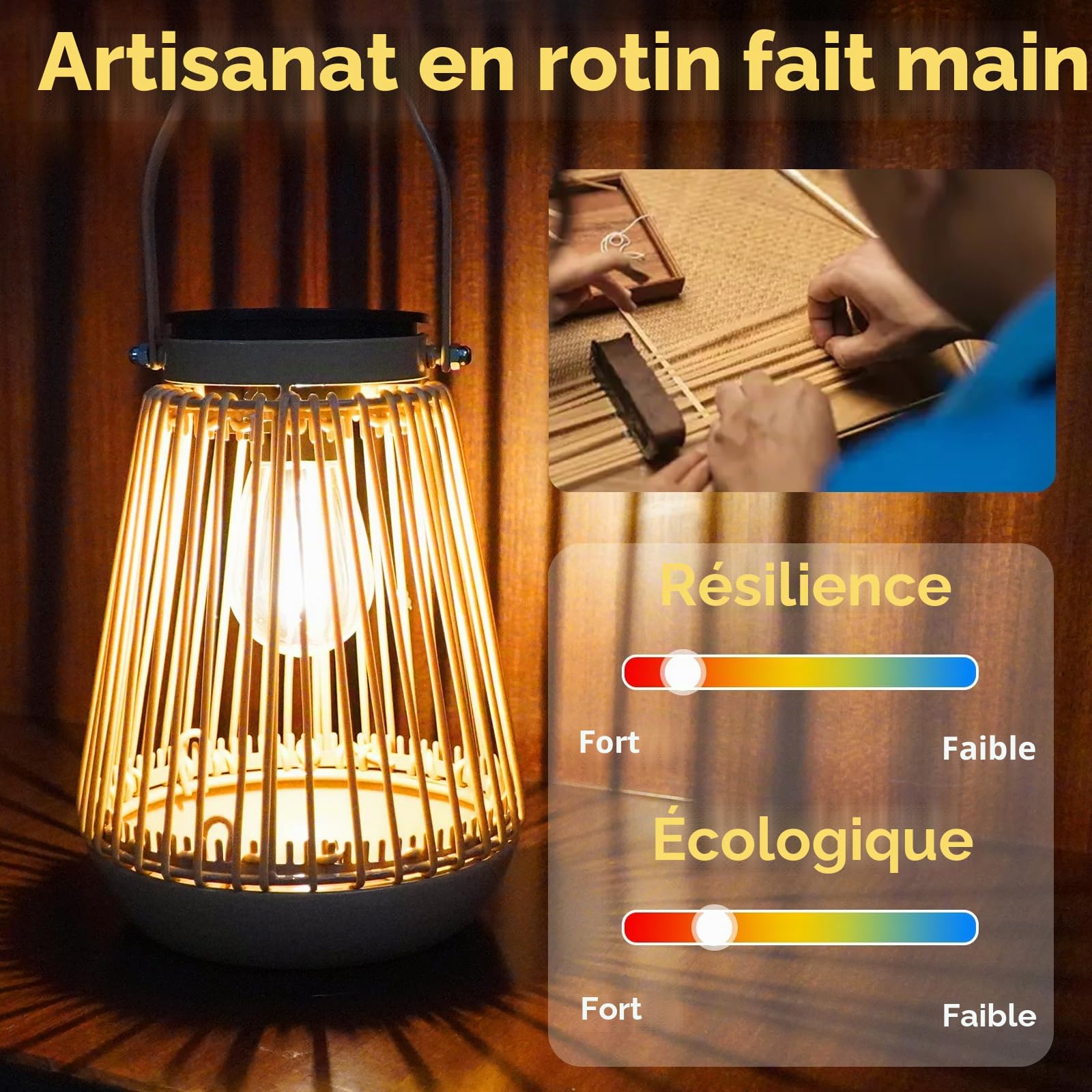 4 Pièces Lanterne Solaire Extérieure Décoration Jardin Avec Ampoules LED Blanc Chaud, Lanterne Extérieure Solaire Pour Allées, Terrasses, Balcons, Patios et Portails
