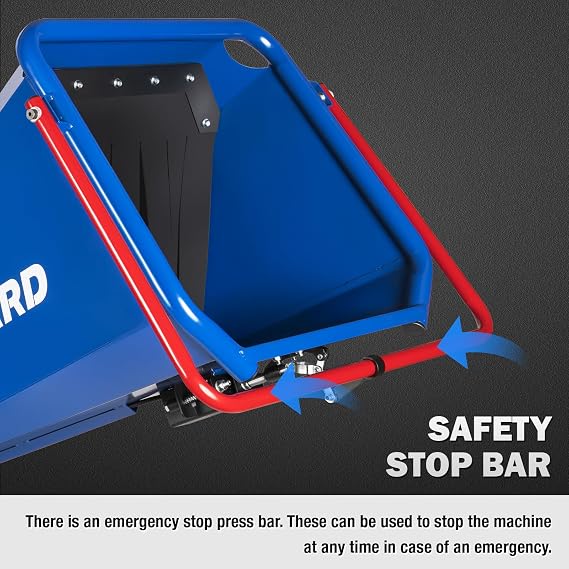 BILT HARD 6 Inch 420cc 15HP E-Start Gas Powered Drum Wood Chipper, 4-Wheels Towable Leaf Branch Shredder Mulcher with Tow Bar, Emergency Stop Bar