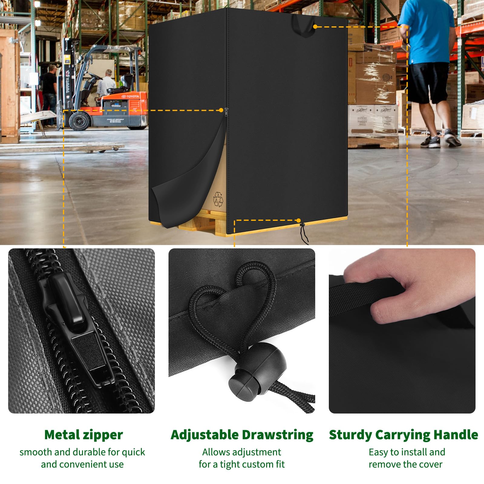 Oxford 420D - Custodia protettiva impermeabile per pallet da esterno, per esterni e esterni, adatta per 122 x 106 x 122 cm (lunghezza x larghezza x altezza)