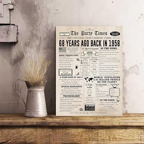 Miniatura 6 de Tarjeta de cumpleaños 68, divertidos regalos de cumpleaños 68 para mujeres y hombres, decoraciones de cumpleaños retro para 68 años de edad, mamá,