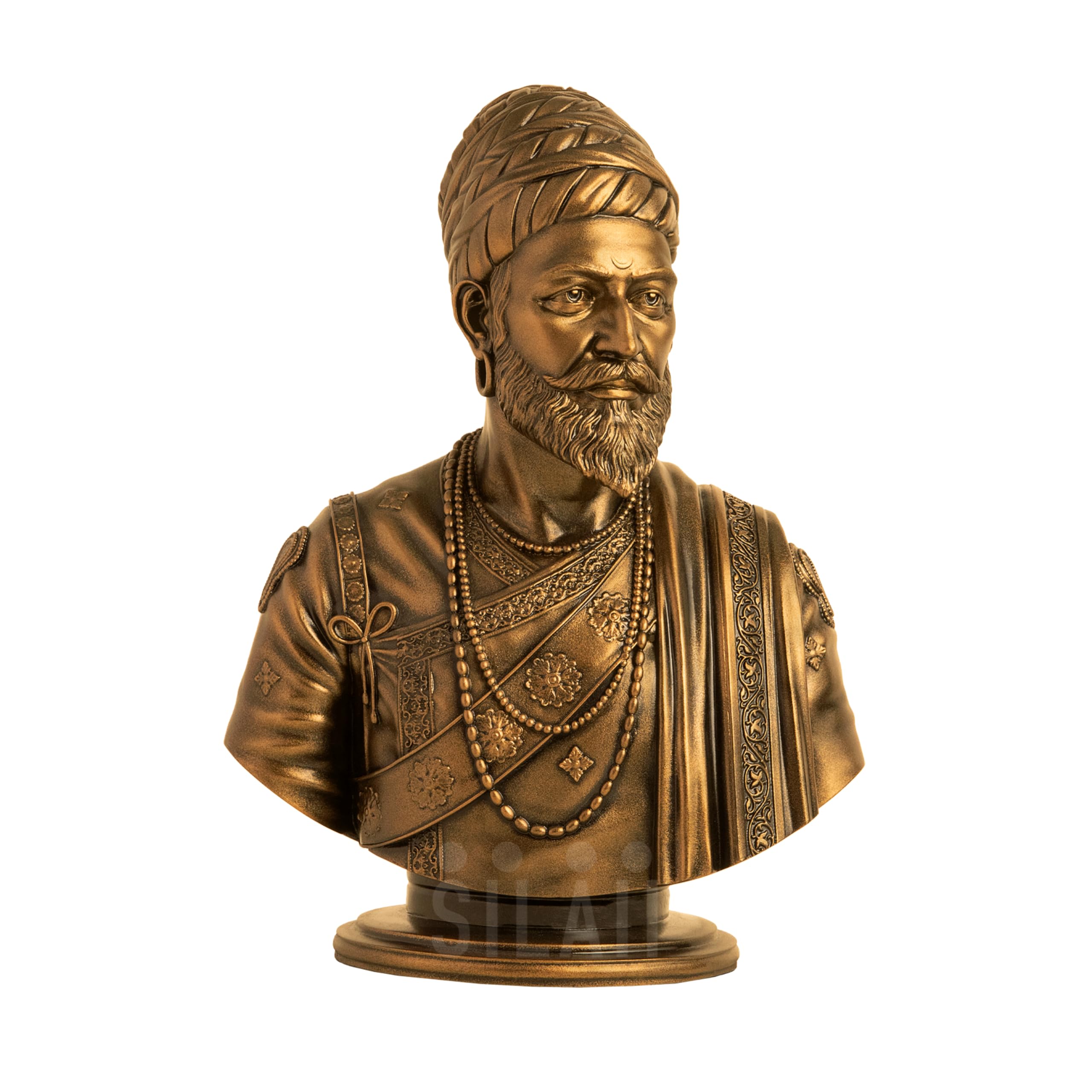 SILAII Chhatrapati Shivaji Maharaj Sculpture - 5 INCH, Antique Bronze Colour