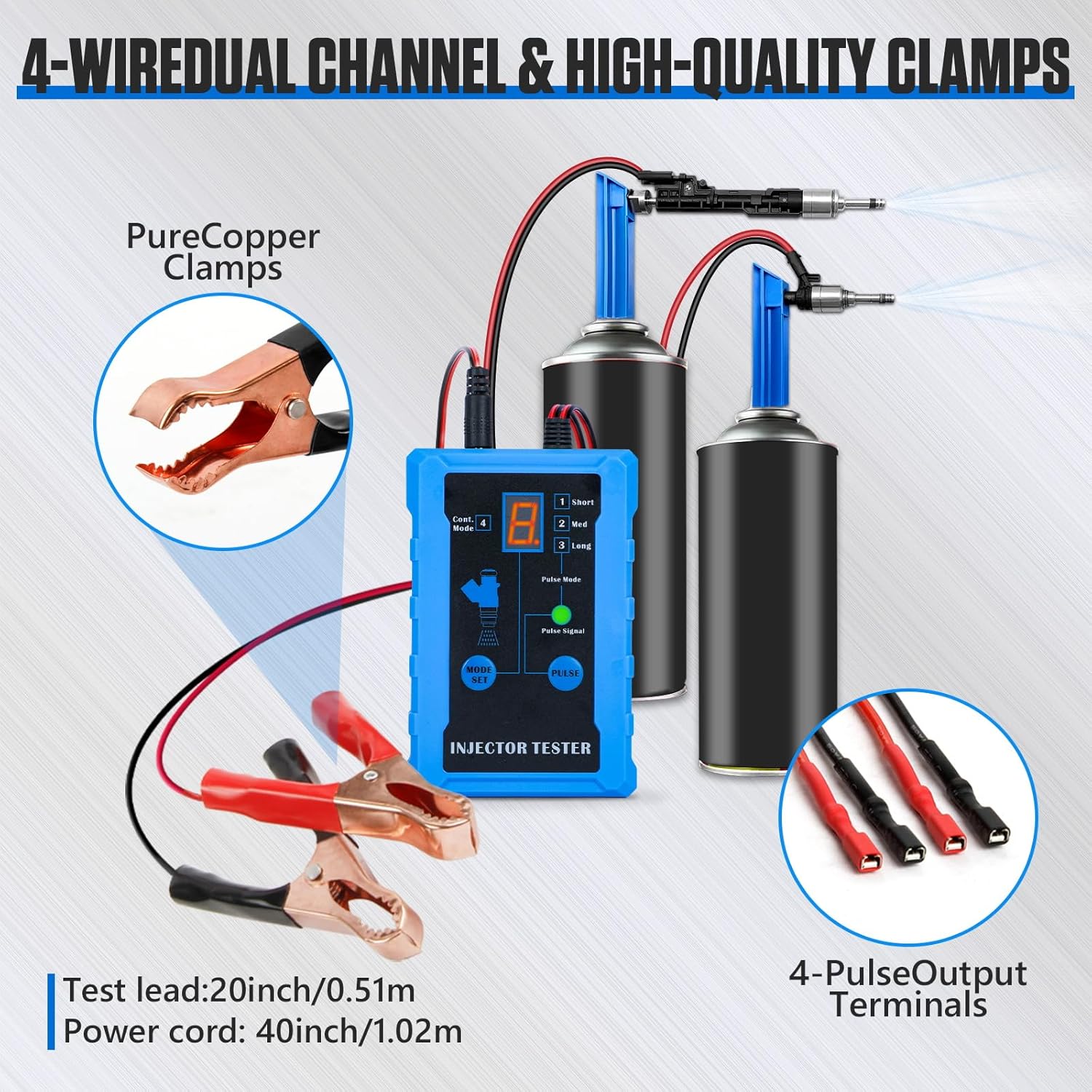 V311 Fuel Injector Cleaner Machine, 6-Cylinder Heated Ultrasonic Cleaner Tester, 110V Automotive Fuel System Injection Cleaning Tester Kit with 7 Core Functions for Most Vehicles & Car Fuel Injector C